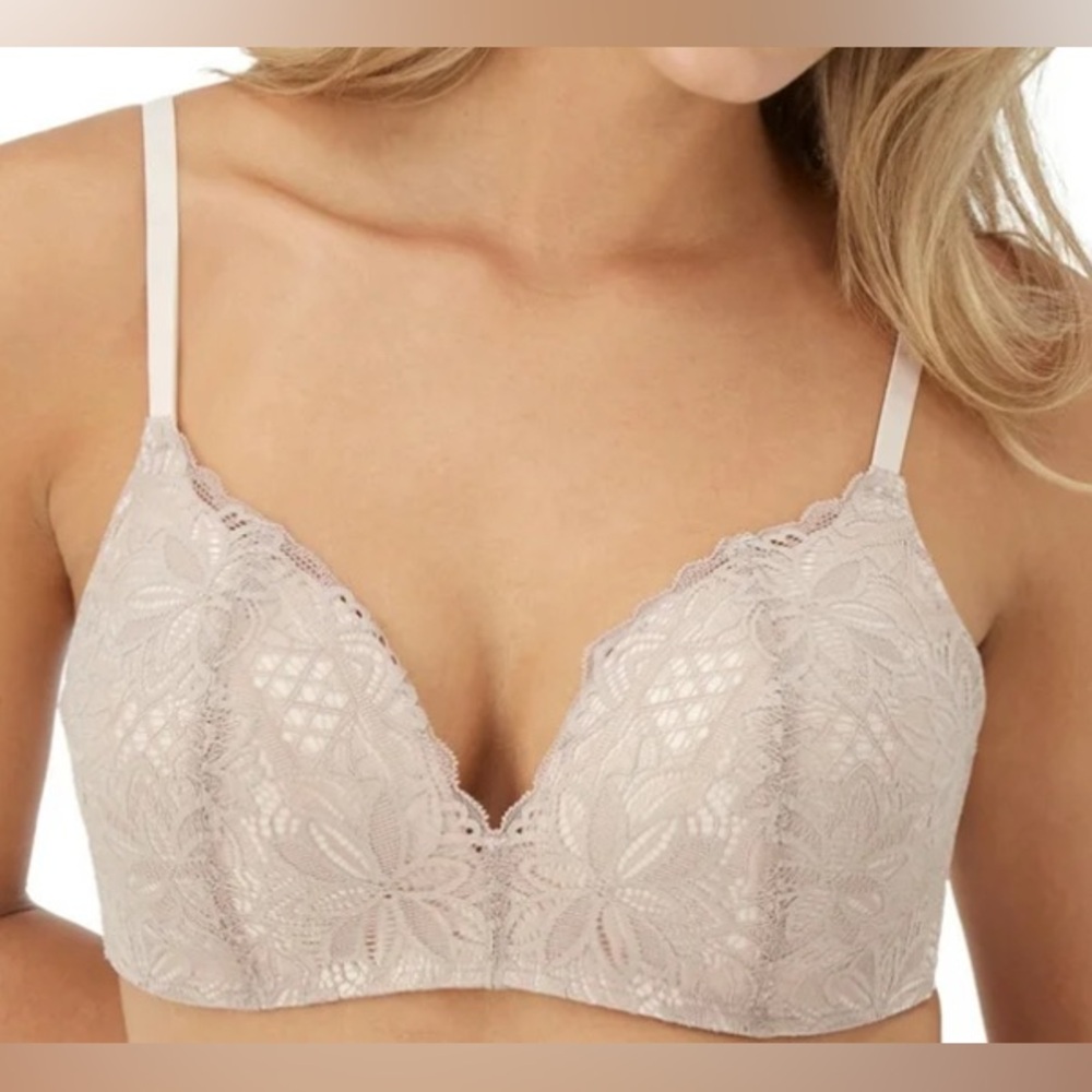 Women’s XL Maidenform Natural Lift Lightly Padded Lace Overlay Bra Size XL NWT